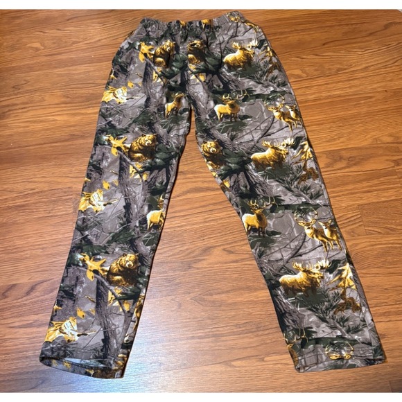 North 15 Other - North 15 Fleece Lounge Pants Kids 10/12 Brown Camo Good Wildlife Print RN63525